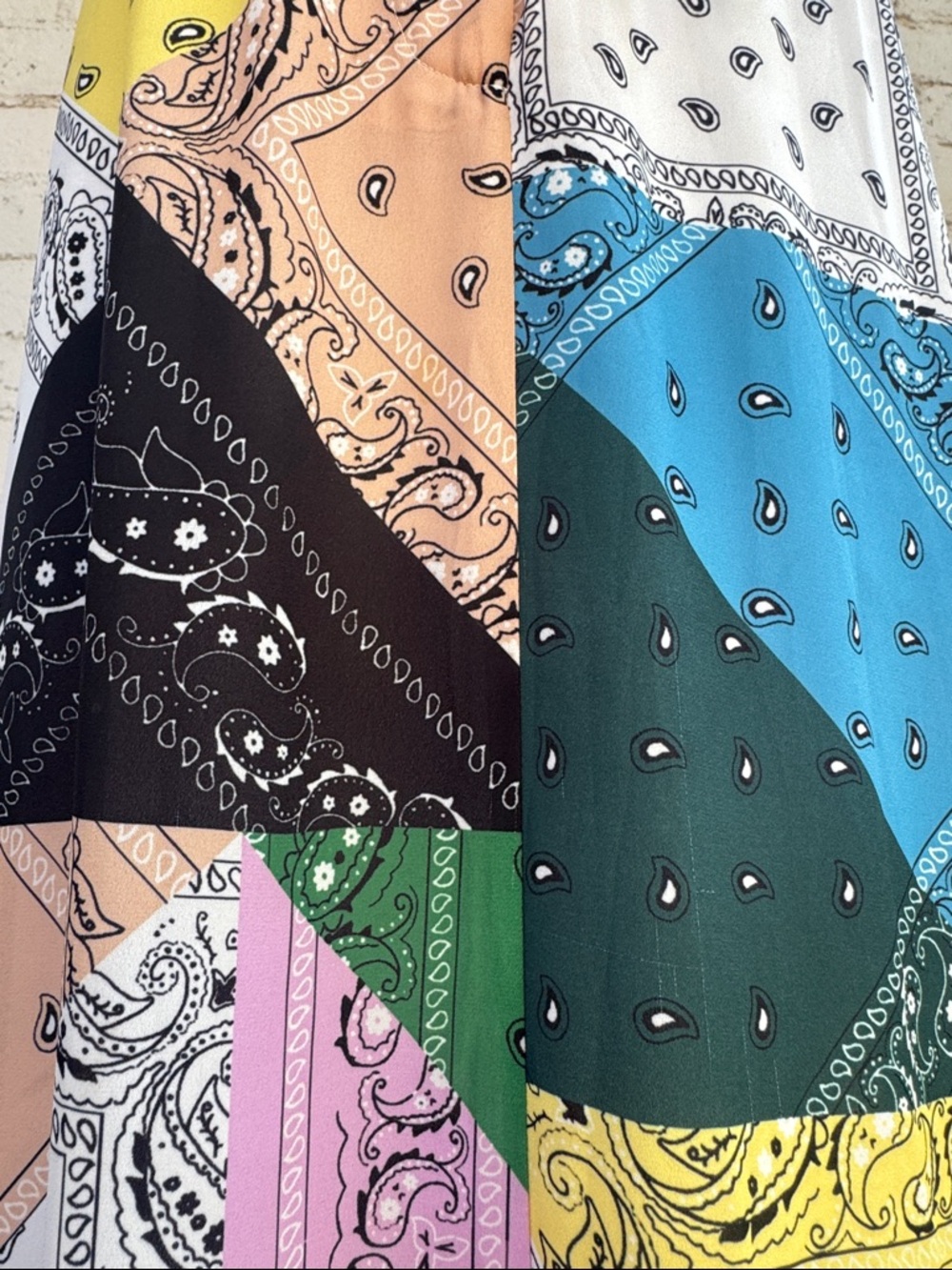 STAUD Giorgiana Patchwork Bandana Print Midi Dress Size 0 - Picture 11 of 11